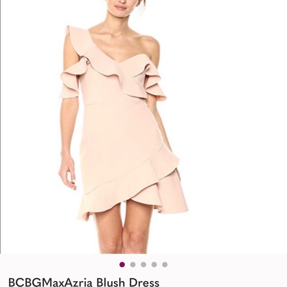 BCBGMaxAzria Soft Pink One Shoulder Dress